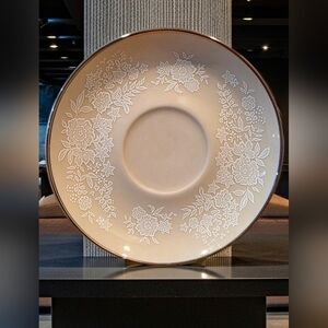 Gorham Fine China Bridal Bouquet Saucer Plate Platinum Trim